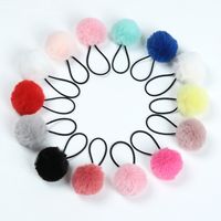 Cute Solid Color Artificial Wool Pom Poms Hair Tie 1 Piece main image 4