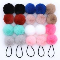 Cute Solid Color Artificial Wool Pom Poms Hair Tie 1 Piece main image 2