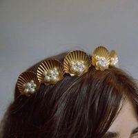 Vêtement De Rue Coquille Alliage Incruster Perles Artificielles Bande De Cheveux 1 Pièce main image 1