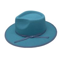 Women's Retro Solid Color Flat Eaves Fedora Hat main image 2