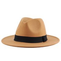 Unisex British Style Solid Color Patch Flat Eaves Fedora Hat sku image 4