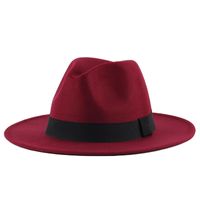 Unisex British Style Solid Color Patch Flat Eaves Fedora Hat sku image 3