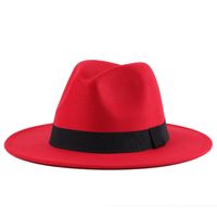 Unisex British Style Solid Color Patch Flat Eaves Fedora Hat sku image 1
