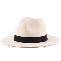 Unisex British Style Solid Color Patch Flat Eaves Fedora Hat sku image 6