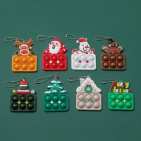 Cute Santa Claus Snowman Silica Gel Unisex Keychain 8 Pieces main image 4