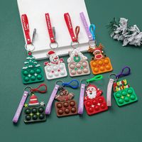 Cute Santa Claus Snowman Silica Gel Unisex Keychain 8 Pieces main image 3
