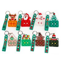 Cute Santa Claus Snowman Silica Gel Unisex Keychain 8 Pieces main image 2