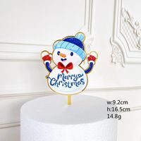 Noël Père Noël Bonhomme De Neige Arylique Fête Fournitures De Décoration De Gâteaux 1 Pièce sku image 2