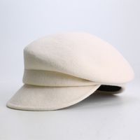Women's Retro Solid Color Curved Eaves Beret Hat main image 5