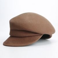 Women's Retro Solid Color Curved Eaves Beret Hat main image 3