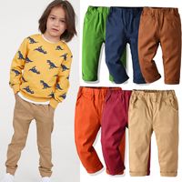 Fashion Solid Color Elastic Waist Cotton Boys Pants main image 1