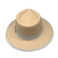 Men's Retro Solid Color Bowknot Flat Eaves Fedora Hat main image 2