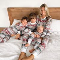 Mode Farbblock Baumwollmischung Hosen-sets Anzug T-shirt Familie Passenden Outfits sku image 7