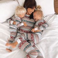 Mode Farbblock Baumwollmischung Hosen-sets Anzug T-shirt Familie Passenden Outfits main image 5