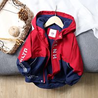 Casual Letter Color Block Button Polyester Boys Outerwear main image 5