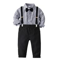 Fashion Stripe Cotton Boys Clothing Sets sku image 4