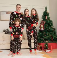 Moda Árbol De Navidad Papá Noel Poliéster Conjuntos De Pantalones Trajes A Juego Para La Familia sku image 5