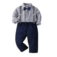 Fashion Stripe Cotton Boys Clothing Sets sku image 7