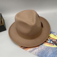 Women's Fashion Solid Color Flat Eaves Fedora Hat main image 5