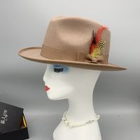 Women's Fashion Solid Color Flat Eaves Fedora Hat sku image 2