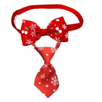 Casual Ribbon Christmas Color Block Bowknot Pet Accessories 1 Piece main image 5
