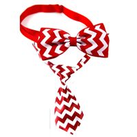 Casual Ribbon Christmas Color Block Bowknot Pet Accessories 1 Piece sku image 3