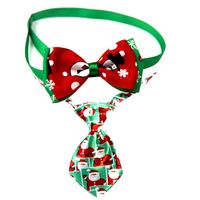 Casual Ribbon Christmas Color Block Bowknot Pet Accessories 1 Piece main image 2