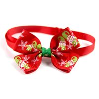 Christmas Ribbon Christmas Color Block Bowknot Pet Accessories 1 Piece sku image 3
