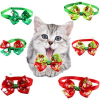 Christmas Ribbon Christmas Color Block Bowknot Pet Accessories 1 Piece main image 1