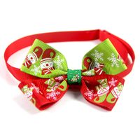 Christmas Ribbon Christmas Color Block Bowknot Pet Accessories 1 Piece sku image 4