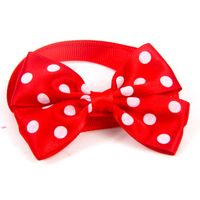 Casual Ribbon Christmas Color Block Polka Dots Bowknot Pet Accessories sku image 3