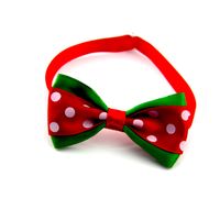 Casual Ribbon Christmas Color Block Polka Dots Bowknot Pet Accessories main image 4