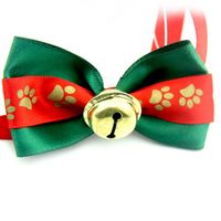Casual Ribbon Christmas Color Block Polka Dots Bowknot Pet Accessories sku image 1