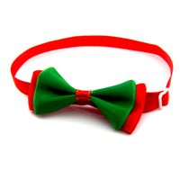 Casual Ribbon Christmas Color Block Polka Dots Bowknot Pet Accessories sku image 2
