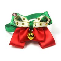 Casual Ribbon Christmas Color Block Polka Dots Bowknot Pet Accessories sku image 10