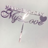 Birthday Letter Heart Shape Arylic Party Cake Decorating Supplies 1 Piece main image 2