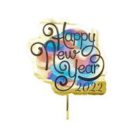 New Year Round Letter Arylic Party Cake Decorating Supplies sku image 4