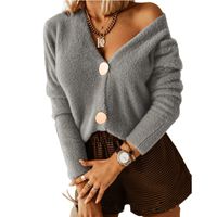 Women's Cardigan Long Sleeve Sweaters & Cardigans Button Fashion Solid Color sku image 16