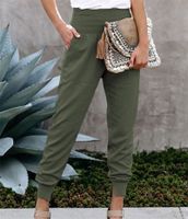 Women's Street Fashion Solid Color Ankle-length Pocket Jogger Pants main image 4