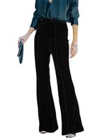 Women's Street Fashion Solid Color Full Length Zipper Patchwork Flared Pants main image 5