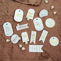 Fashion Letter Gilding White Cardboard Tag Hand Gift Decorated Card main image 4