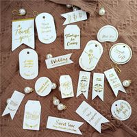 Fashion Letter Gilding White Cardboard Tag Hand Gift Decorated Card main image 6