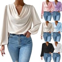 Women's T-shirt Long Sleeve Blouses Pleated Fashion Solid Color main image 1