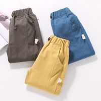 Moda Color Sólido Bolsillo 100% Algodón Pantalones Para Niños main image 5