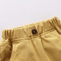 Moda Color Sólido Bolsillo 100% Algodón Pantalones Para Niños main image 3