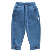 Moda Color Sólido Bolsillo 100% Algodón Pantalones Para Niños main image 2