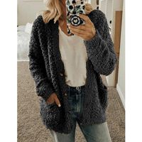 Women's Casual Solid Color Patchwork Single Breasted Cardigan Women's Woolen Coat main image 5