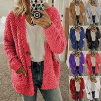 Women's Casual Solid Color Patchwork Single Breasted Cardigan Women's Woolen Coat main image 1