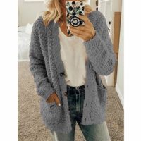 Women's Casual Solid Color Patchwork Single Breasted Cardigan Women's Woolen Coat main image 4