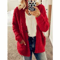Women's Casual Solid Color Patchwork Single Breasted Cardigan Women's Woolen Coat main image 3